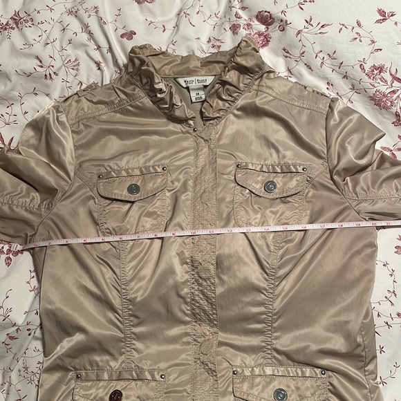 WHBM Zip + Button Jacket with Ruffled Collar - Picture 11 of 12